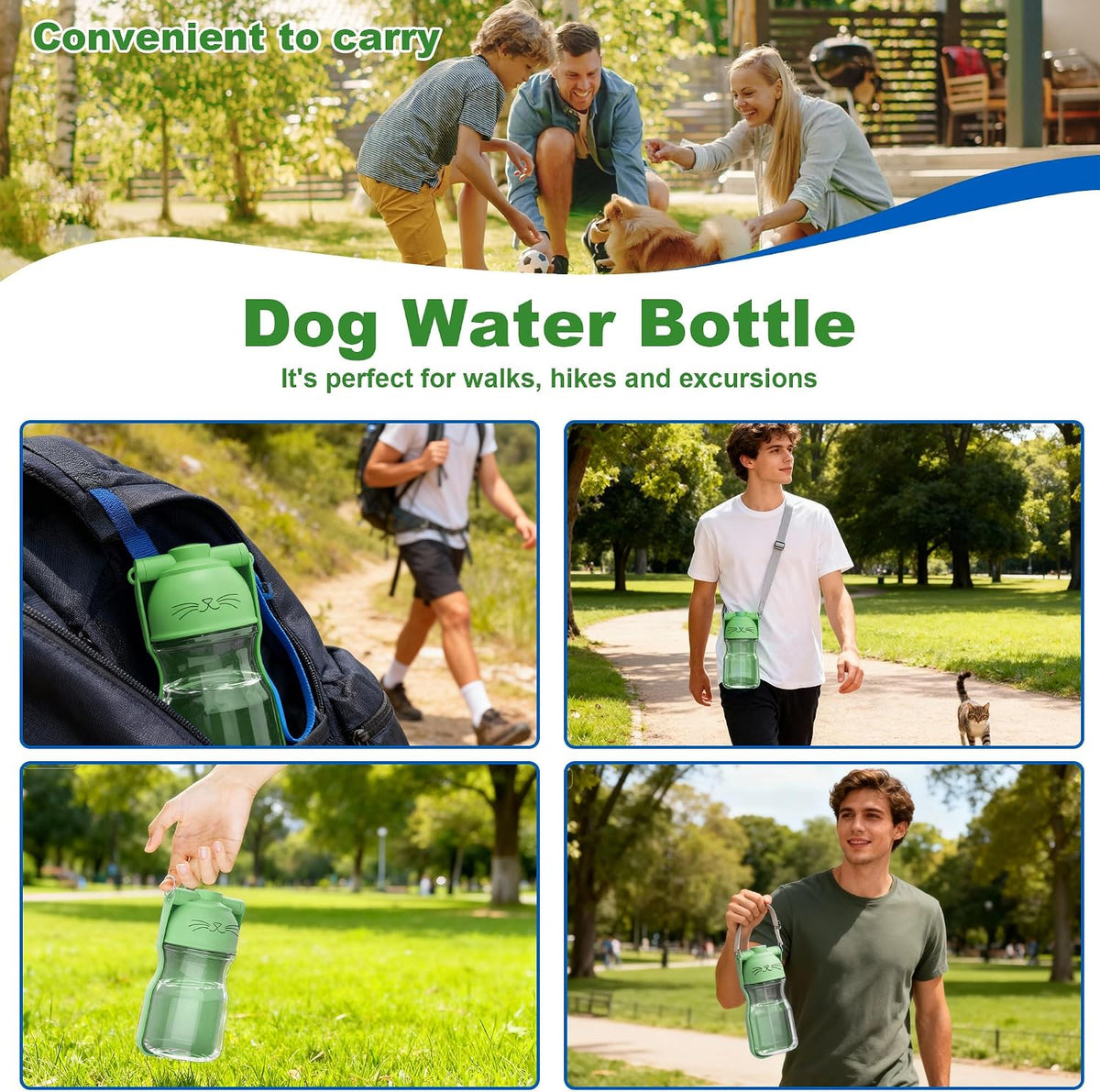 Paw & Miles Foldable Travel Water Bottle — 16.9 oz