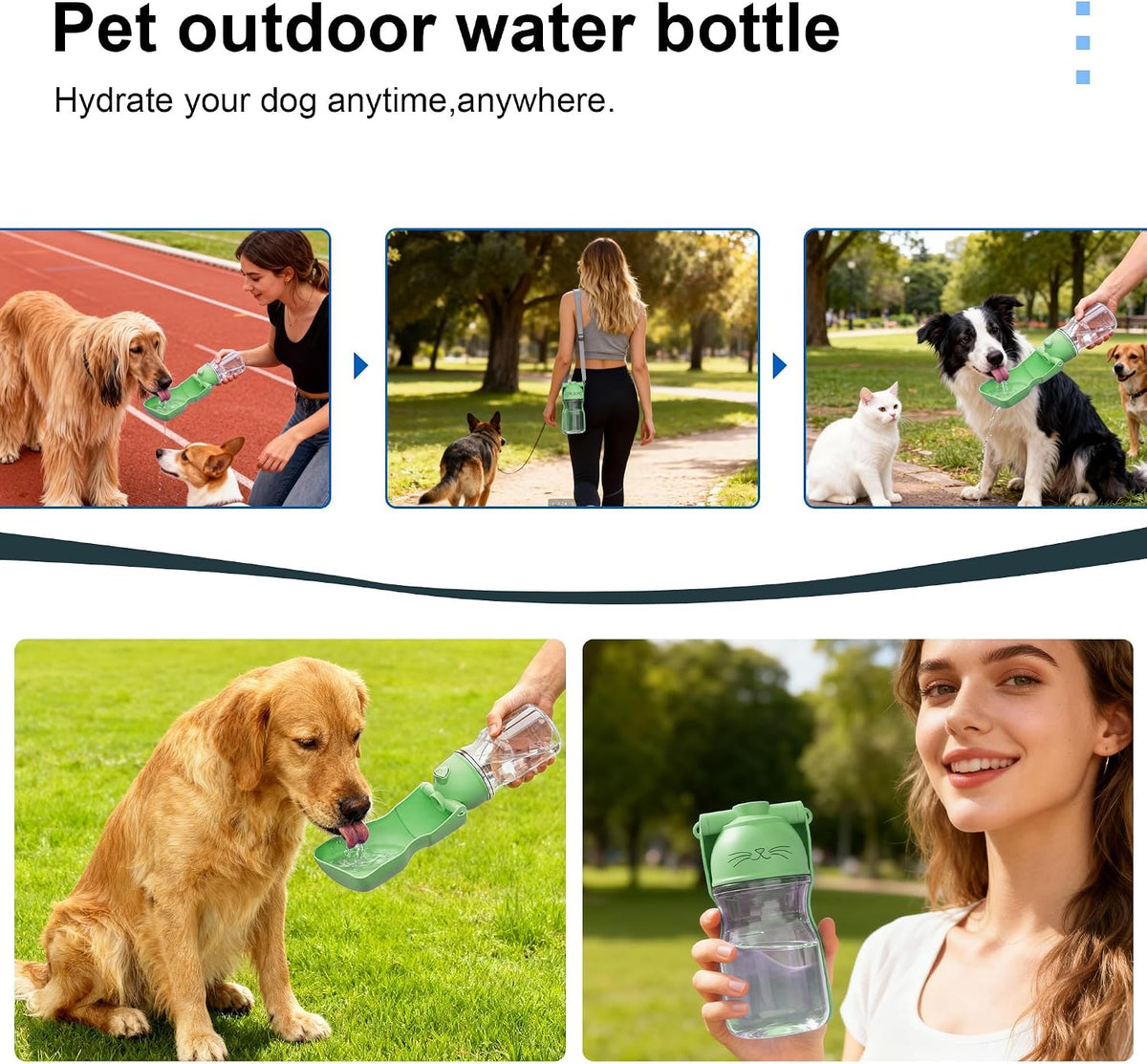 Paw & Miles Foldable Travel Water Bottle — 16.9 oz